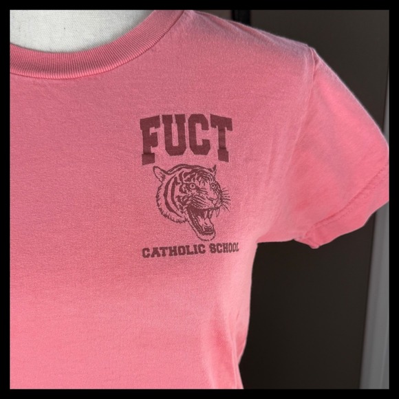 FUCT‎ Catholic School VINTAGE FUCT Y2K Skater T-shirt Women's Size Small Grunge - Picture 2 of 16
